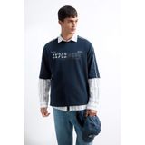 DeFacto%100 Pamuk Boxy Fit Baskılı Tişört Lacivert, M, E9527AX25AU, Lacivert-NV64, Erkek
