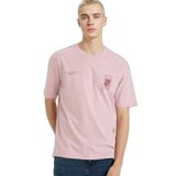DeFacto%100 Pamuk Boxy Fit Baskılı Tişört, M, F9926AX26SP, Bordo-BR503, Erkek
