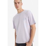 DeFacto%100 Pamuk Boxy Fit Baskılı Tişört, M, G0513AX26SP, Mor-PR307, Erkek