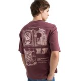 DeFacto%100 Pamuk Boxy Fit Baskılı Tişört, M, G5573AX26SM, Bordo-BR494, Erkek