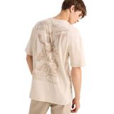 DeFacto%100 Pamuk Boxy Fit Baskılı Tişört, S, F8330AX25AU, Bej-BG702, Erkek