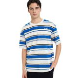 DeFacto%100 Pamuk Boxy Fit Baskılı Tişört, S, F8667AX26SP, Mavi-BE753, Erkek