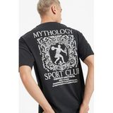 DeFacto%100 Pamuk Boxy Fit Baskılı Tişört, S, F9749AX26SP, Antrasit-AR221, Erkek