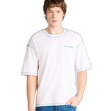 DeFacto%100 Pamuk Boxy Fit Baskılı Tişört, S, G8246AX26SM, Beyaz-WT34, Erkek