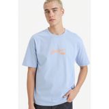 DeFacto%100 Pamuk Boxy Fit Baskılı Tişört, XS, F8168AX26SP, Mavi-BE177, Erkek