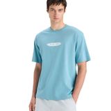 DeFacto%100 Pamuk Boxy Fit Bisiklet Yaka Baskılı Kısa Kollu Tişört, XS, F6122AX25SM, Yeşil-GN203, Erkek