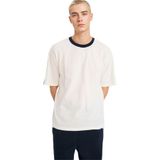 DeFacto%100 Pamuk Boxy Fit Bisiklet Yaka Pike Kısa Kollu Tişört, XL, F8673AX26SP, Ekru-ER105, Erkek
