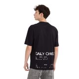 DeFacto%100 Pamuk Boxy Fit Bisiklet Yaka Sırt Baskılı Kısa Kollu Tişört, S, D5583AX25SP, Siyah-BK81, Erkek