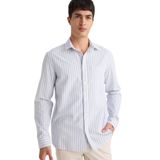 DeFacto%100 Pamuk Çizgili Gömlek, 2XL, D6101AX26SP, Mavi-BE302, Erkek