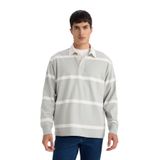 DeFacto%100 Pamuk Çizgili Sweatshirt, M, F9832AX26SP, Yeşil-GN1255, erkek