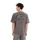 DeFacto%100 Pamuk Comfort Fit Bisiklet Yaka Sırt Baskılı Kısa Kollu Tişört, S, D5587AX25SP, Gri-GR206, Erkek