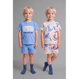 DeFacto%100 Pamuk Dinozor Baskılı 2'li Pijama Takımı Erkek Bebek H4034A526HS