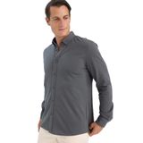 DeFacto%100 Pamuk Dokulu Regular Fit Polo Yaka Uzun Kollu Gömlek, 2XL, E9586AX25AU, Yeşil-GN1155, Erkek