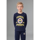 DeFacto%100 Pamuk Fenerbahçe Lisanslı Bisiklet Yaka Uzun Kollu Üst Jogger Alt Pijama Takımı Erkek Çocuk