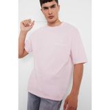 DeFacto%100 Pamuk Loose Fit Baskılı Tişört, M, F5732AX25AU, Pembe-PN105, Erkek
