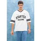 DeFacto%100 Pamuk Loose Fit Bisiklet Yaka Baskılı Kısa Kollu Tişört, S, F0188AX25SM, Ekru-ER105, Erkek