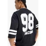 DeFacto%100 Pamuk Loose Fit Bisiklet Yaka Sırt Baskılı Kısa Kollu Tişört, M, F0188AX25SM, Siyah-BK81, Erkek