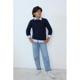 DeFacto%100 Pamuk Loose Fit Yırtık Detaylı Düz Paça Jean Pantolon Erkek Çocuk G3069A825WN