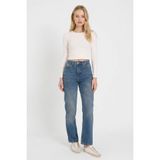 DeFacto%100 Pamuk Mom Fit Yüksek Bel Jean Pantolon, 44, G6898AX25CW, Mavi-NM35, Kadın