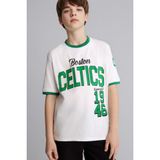 DeFacto%100 Pamuk NBA Boston Celtıcs New Regular Fıt Bisiklet Yaka Kısa Kollu Tişört Erkek Çocuk