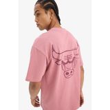 DeFacto%100 Pamuk NBA Chicago Bulls Boxy Fit Bisiklet Yaka Sırt Baskılı Kısa Kollu Tişört E2184AX25SM