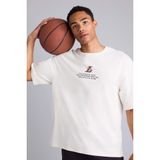 DeFacto%100 Pamuk NBA Los Angeles Lakers Boxy Fıt Bisiklet Yaka Kısa Kollu Tişört