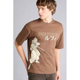 DeFacto%100 Pamuk One Piece Baskılı Boxy Fit Tişört, XS, G7424AX26SM, Kahve-BN314, Erkek
