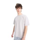 DeFacto%100 Pamuk Oversize Geniş Kalıp Bisiklet Yaka Basic Düz Kısa Kollu Tişört, M, E6885AXNS, Gri-GR184, Erkek