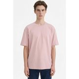 DeFacto%100 Pamuk Oversize Geniş Kalıp Bisiklet Yaka Basic Düz Kısa Kollu Tişört, XS, T7037AZ25SM, Mor-PR347, Erkek