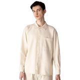 DeFacto%100 Pamuk Oversize Geniş Kalıp Polo Yaka Waffle Uzun Kollu Gömlek, L, TYC47L1D0N170795248762796, Bej-BG734, Erkek