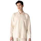 DeFacto%100 Pamuk Oversize Geniş Kalıp Polo Yaka Waffle Uzun Kollu Gömlek, XL, TYC47L1D0N170795248762796, Bej-BG734, Erkek