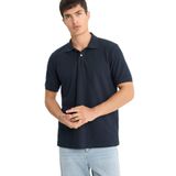 DeFacto%100 Pamuk Polo Yaka Pike Kısa Kollu Tişört, L, E9504AX25SM, Lacivert-NV64, Erkek