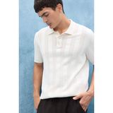 DeFacto%100 Pamuk Polo Yaka Triko Tişört, XL-XXL, F7133AX25SM, Ekru-ER140, Erkek