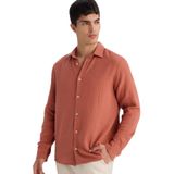 DeFacto%100 Pamuk Polo Yaka Uzun Kollu Gömlek, S, F9275AX26SP, Bordo-BR91, Erkek