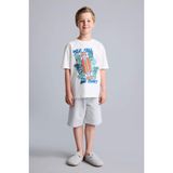 DeFacto%100 Pamuk Regular Fit Baskılı 2'li Ekru Pijama Takımı Erkek Çocuk H8045A826HS