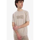 DeFacto%100 Pamuk Regular Fit Bisiklet Yaka Baskılı Kısa Kollu Tişört, S, E3780AX25SM, Bej-BG170, Erkek