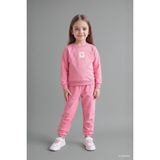 DeFacto%100 Pamuk Regular Fit Bisiklet Yaka Baskılı Üst Lastikli Paça Alt 2'li Pijama Takımı Kız Bebek I2908A526AU