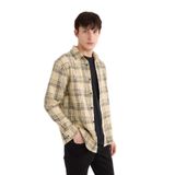 DeFacto%100 Pamuk Regular Fit Kareli Oduncu Flanel Uzun Kollu Gömlek, S, 3188146, Bej, Erkek