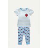 DeFacto%100 Pamuk Regular Fit Kısa Kollu Baskılı Tişört Baskılı Lastikli Paça Alt 2'li Pijama Takımı Kız Bebek H5502A526AU