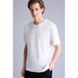 DeFacto%100 Pamuk Regular Fit Kısa Kollu Tişört, L, G8108AX26SM, Beyaz-WT32, Erkek