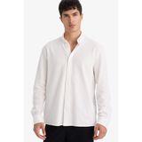 DeFacto%100 Pamuk Regular Fit Örgü Görünümlü Gömlek, S, F9054AX26SP, Ekru-ER137, Erkek