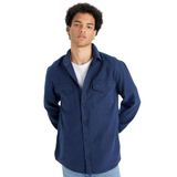DeFacto%100 Pamuk Regular Fit Polo Yaka Basic Düz Uzun Kollu Gömlek, S, B2654AX24AU, Lacivert-NV147, Erkek