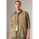 DeFacto%100 Pamuk Regular Fit Polo Yaka Basic Düz Uzun Kollu Gömlek, XS, B2654AX23AU, Haki-KH470, Erkek
