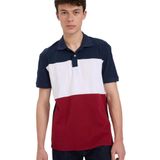 DeFacto%100 Pamuk Regular Fit Polo Yaka Bloklu Kısa Kollu Tişört, XL, E801GY106484, Lacivert, Erkek