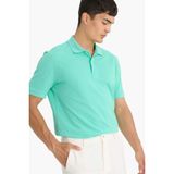 DeFacto%100 Pamuk Regular Fit Polo Yaka Kısa Kollu Pike Tişört, M, C1293AX25SP, Yeşil-GN1278, Erkek