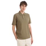 DeFacto%100 Pamuk Regular Fit Polo Yaka Kısa Kollu Pike Tişört, S, C1293AX25SPKH82-218052, Haki, Erkek