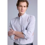 DeFacto%100 Pamuk Regular Fit Polo Yaka Uzun Kollu Gömlek, 2XL, H3618AX26SP, Lacivert-NV64, Erkek