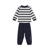 DeFacto%100 Pamuk Regular Fit Uzun Kollu Bisiklet Yaka Çizgili Üst Lastikli Paça Alt 2'li Pijama Takımı Erkek Bebek I1302A526AU
