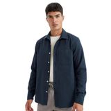 DeFacto%100 Pamuk Regular Fit Waffle Basic Düz Uzun Kollu Gömlek, XS, D1058AX24AU, Antrasit-AR224, Erkek