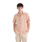 DeFacto%100 Pamuk Regular Fit Yazlık Kısa Kollu Gömlek, M, E0461AX25SM, Bej-BG790, Erkek